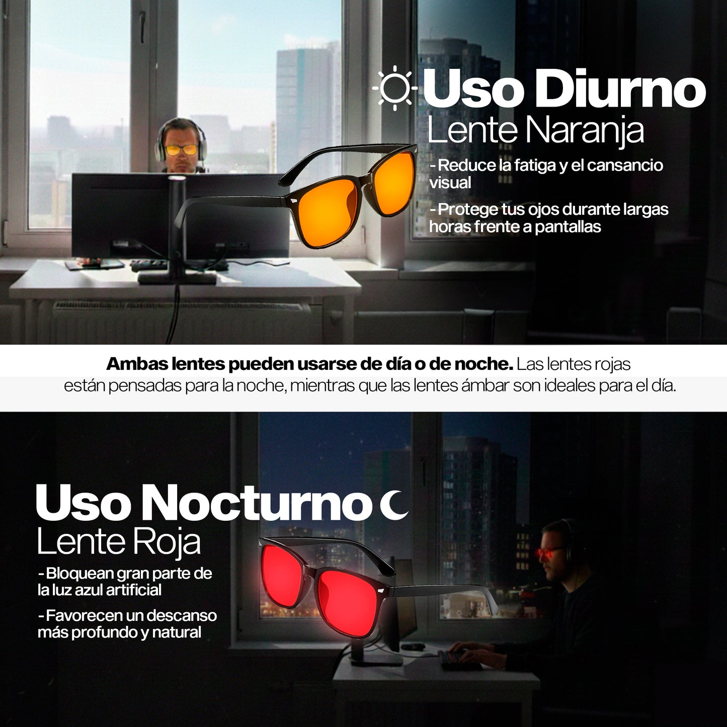 Zavari™ Pack Protección Visual Día & Noche - 2 Gafas